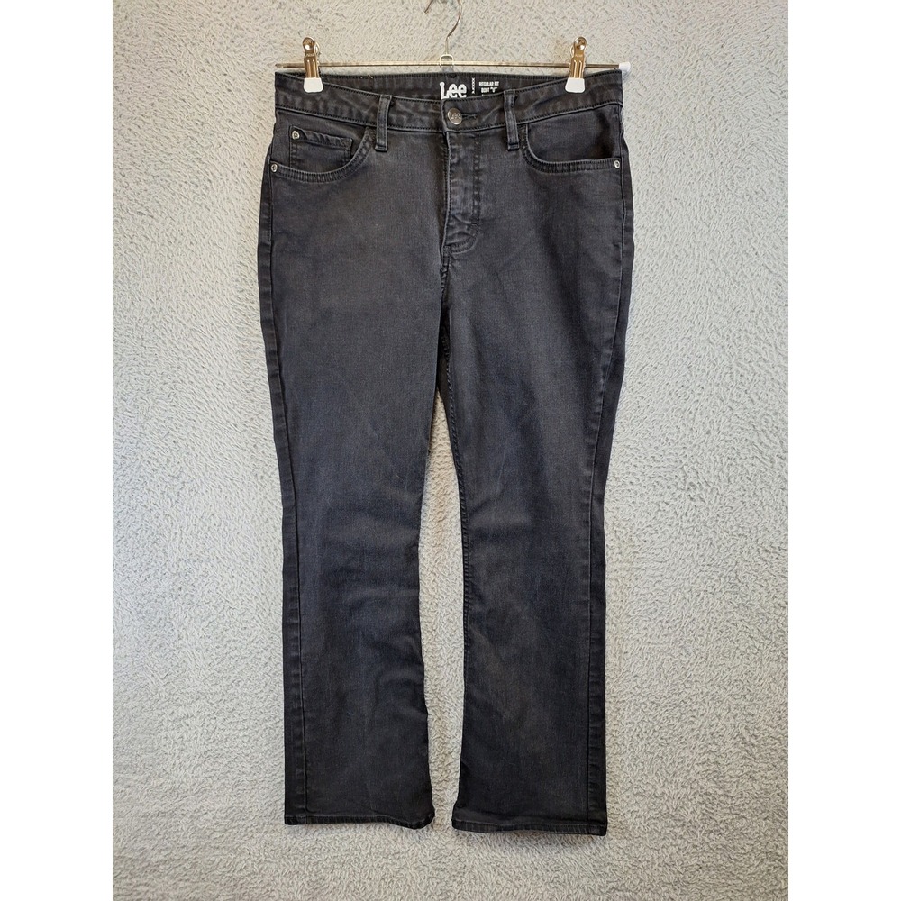 Lee Jeans Womens 10P (Fits W31xL28) Black Regular Fit Bootcut Mid Rise‎ Casual